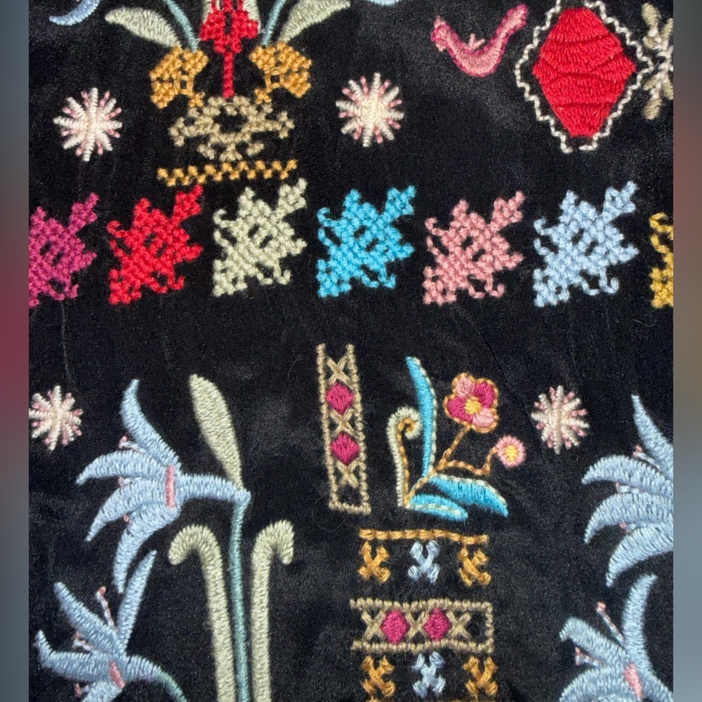 Johnny Was Silk Embroidered Boho Tunic Blouse Shacket Kimono - Picture 12 of 15